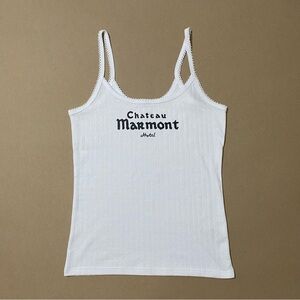 Chateau Marmont Hotel y2k white cami tank top with thin straps